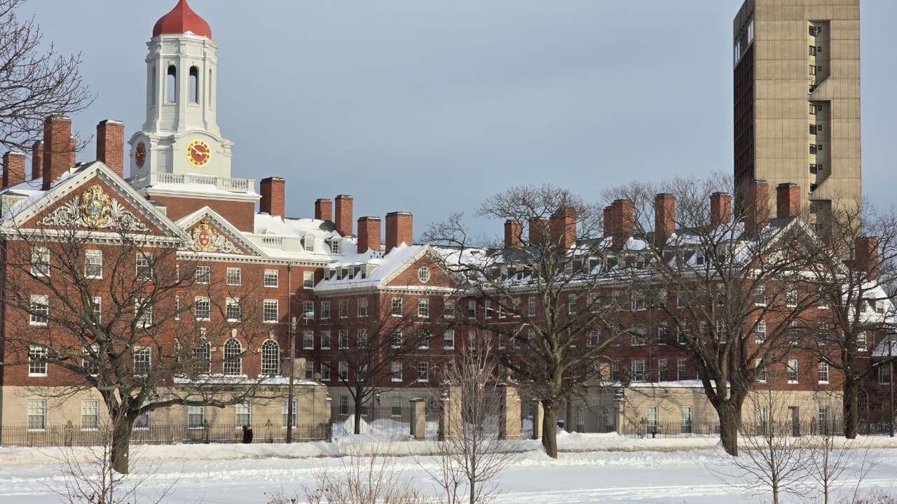 Harvard Yard after snowfall